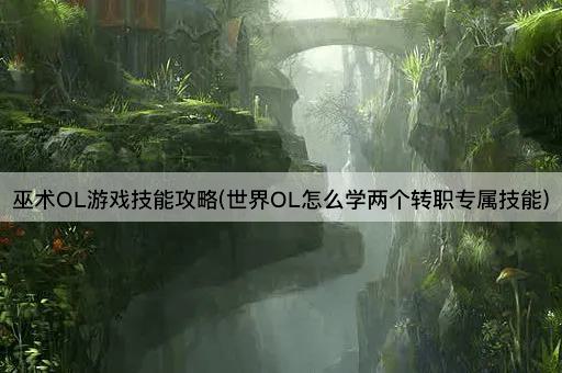 巫术OL游戏技能攻略(世界OL怎么学两个转职专属技能)