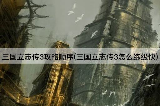 三国立志传3攻略顺序(三国立志传3怎么练级快)