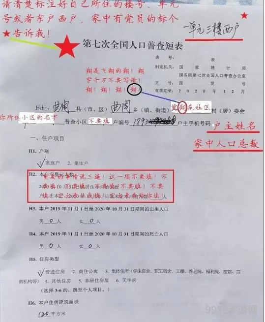 第七次全国人口普查短表怎么填