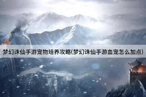 梦幻诛仙手游宠物培养攻略(梦幻诛仙手游血宠怎么加点)
