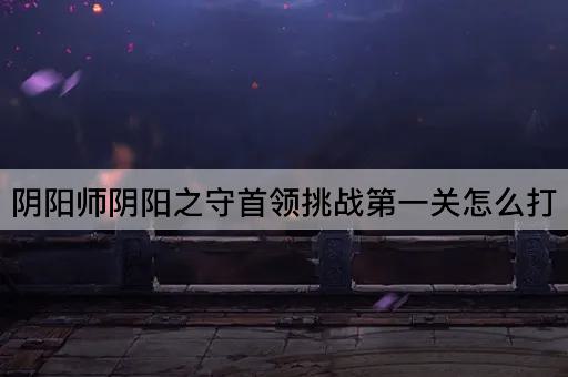 阴阳师阴阳之守首领挑战第一关怎么打