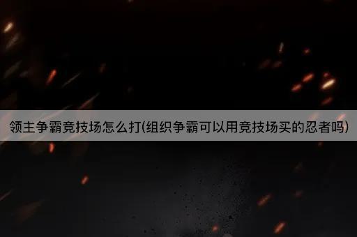 领主争霸竞技场怎么打(组织争霸可以用竞技场买的忍者吗)
