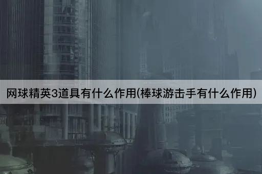 网球精英3道具有什么作用(棒球游击手有什么作用)