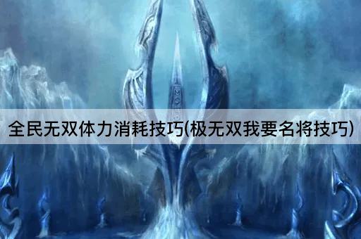 全民无双体力消耗技巧(极无双我要名将技巧)