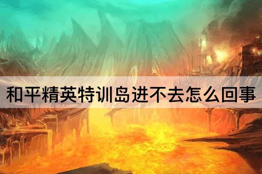 和平精英特训岛进不去怎么回事