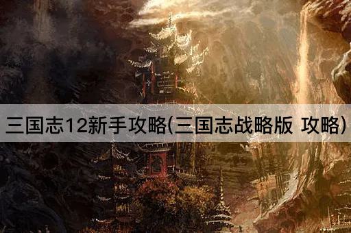 三国志12新手攻略(三国志战略版 攻略)