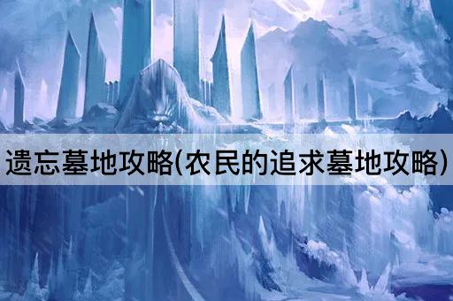 遗忘墓地攻略(农民的追求墓地攻略)